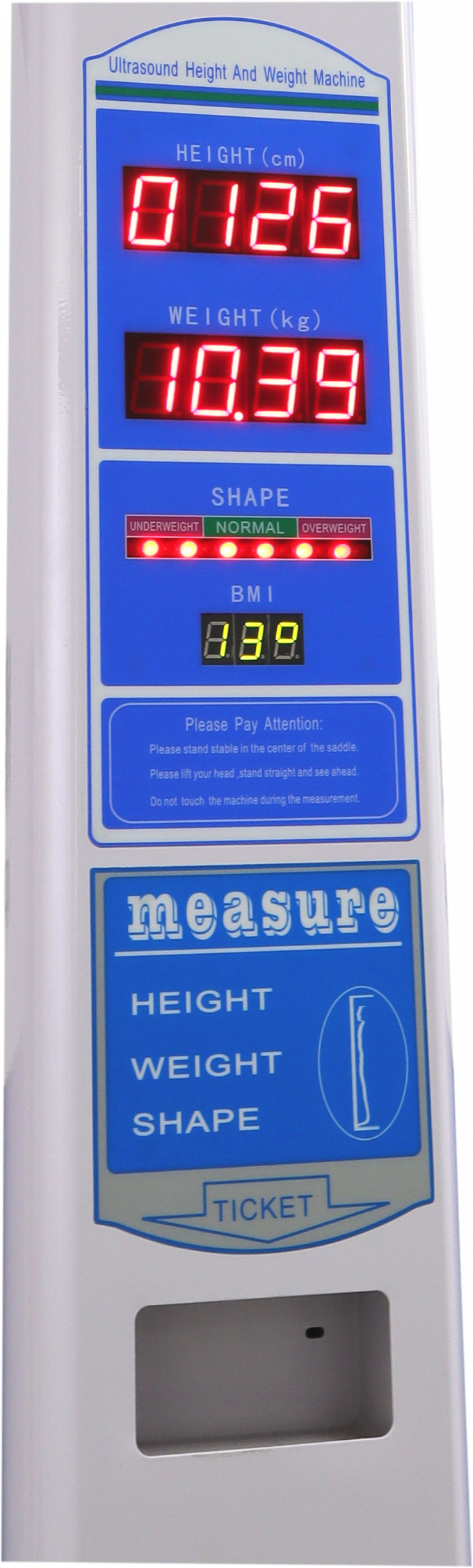 scale mediche di bmi del peso di altezza con la stampante termica e l'esposizione principale