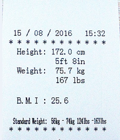 Macchina di misura di Digital BMI con la misura di altezza del peso