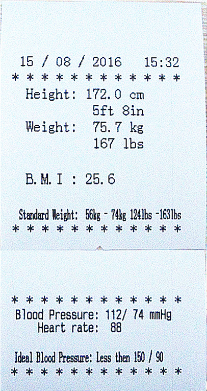 Analizzatore elettronico della scala di misure BMI di altezza e del peso del corpo umano di Digital con la stampante