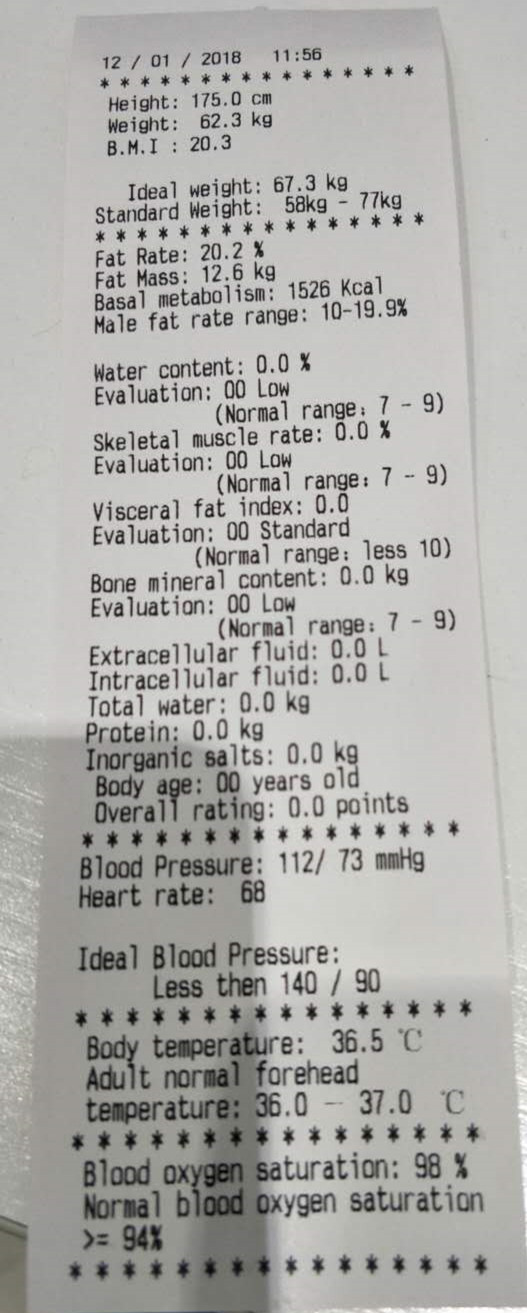 Macchina della scala di alta precisione BMI con pressione sanguigna/analisi di massa del grasso